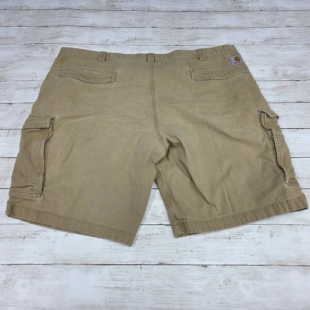 Carhartt Rugged Flex Canvas Cargo Work Short Relaxed Fit Mens 48 Tan BS3542-M